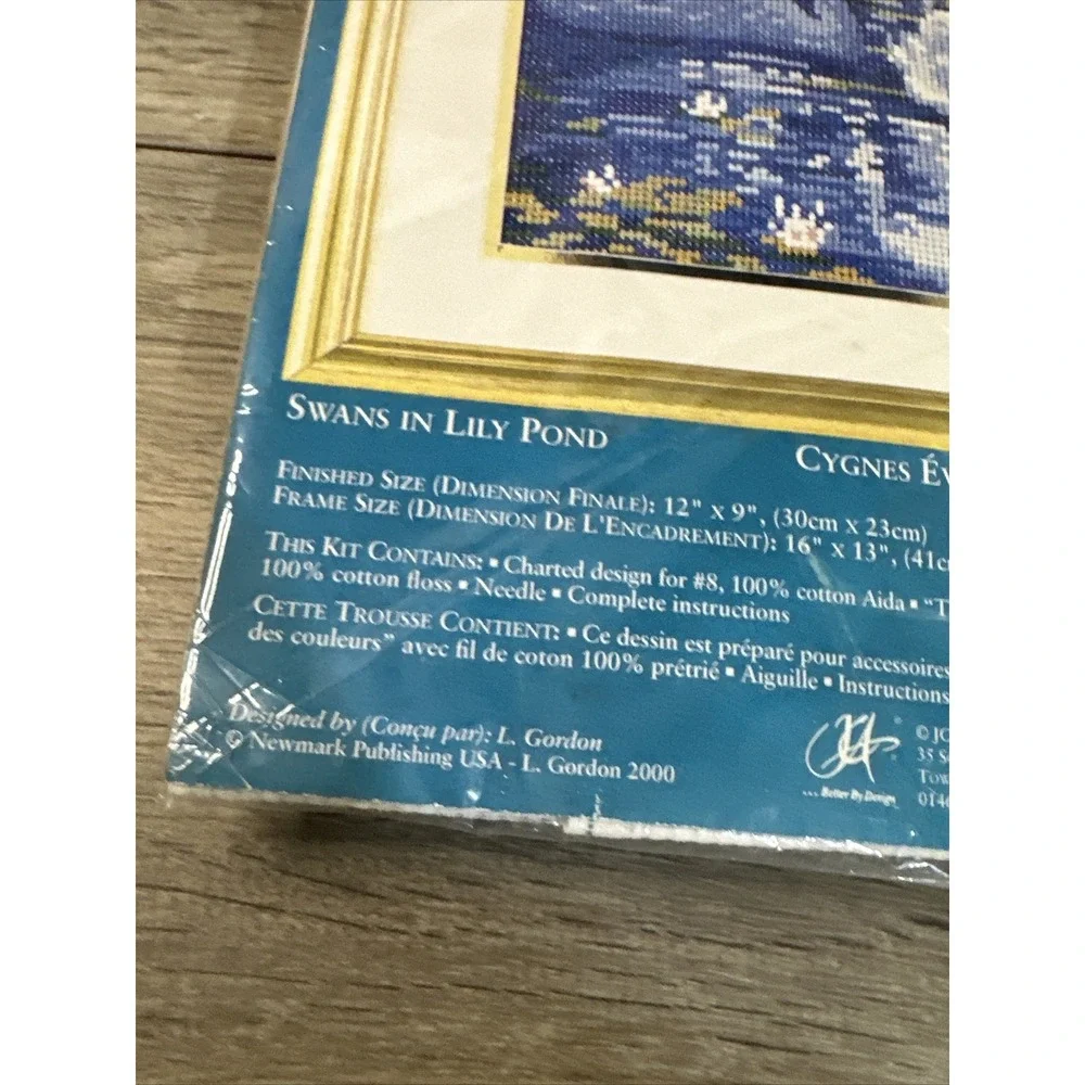 Needle Treasure Cross Stitch Kit Swans Lily Pond‎ 05107 Blue White  Large Count